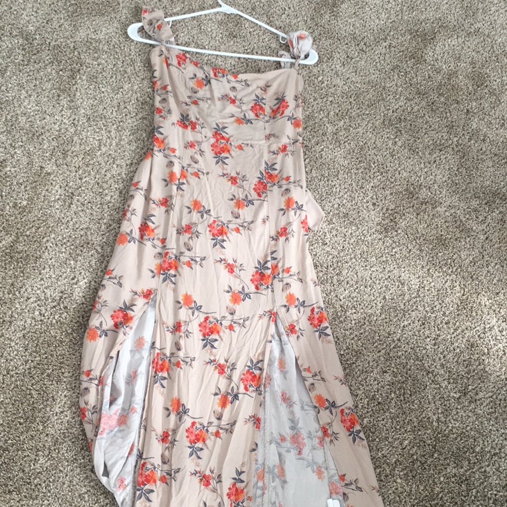 Long floral off the shoulder dress